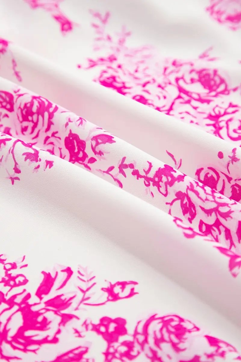 Rose Boho Floral High Waist Ruffle Split Maxi Skirt for Women - Love Salve